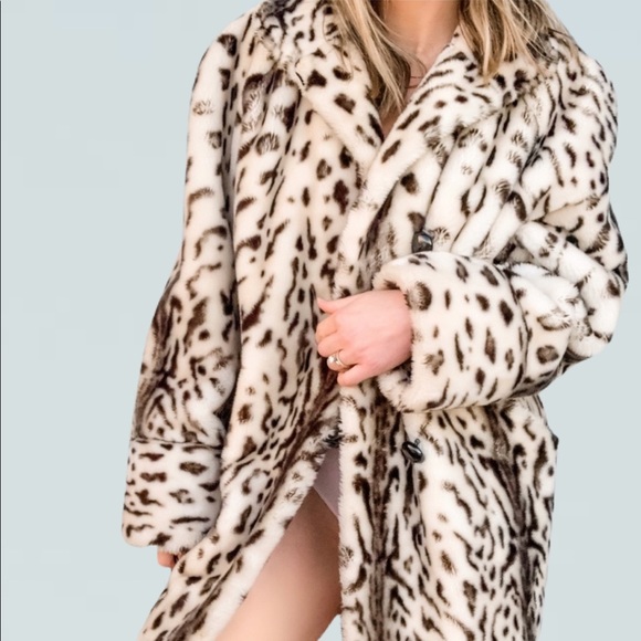 Vintage Leopard Faux Fur Teddy Oversized Jacket - Picture 2 of 16